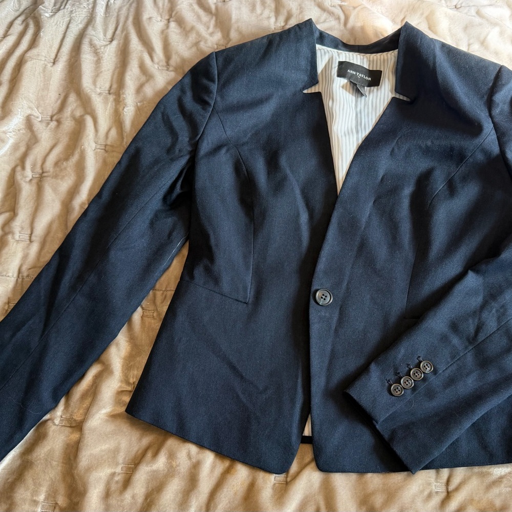 Ann Taylor Navy Single-Button Women's Blazer